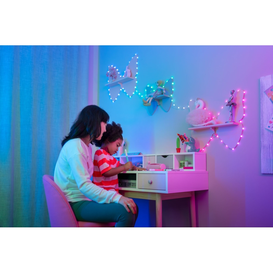 Twinkly - LED RGB veriga lučk CANDIES z možnostjo zatemnitve, 200 LED, 14 m, USB, Wi‑Fi