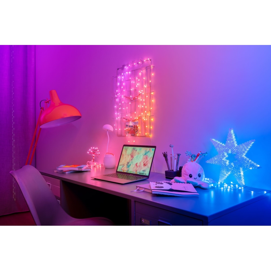 Twinkly - LED RGB veriga lučk CANDIES z možnostjo zatemnitve, 200 LED, 14 m, USB, Wi‑Fi