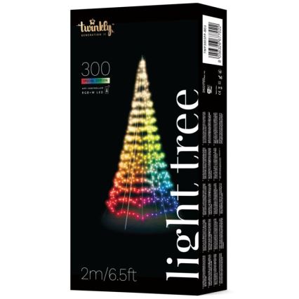 Twinkly - LED RGBW Zatemnitveno zunanje božično drevo LIGHT TREE 300xLED 2m IP44 Wi-Fi