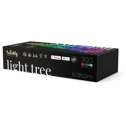 Twinkly - LED RGBW Zatemnitveno zunanje božično drevo LIGHT TREE 300xLED 2m IP44 Wi-Fi