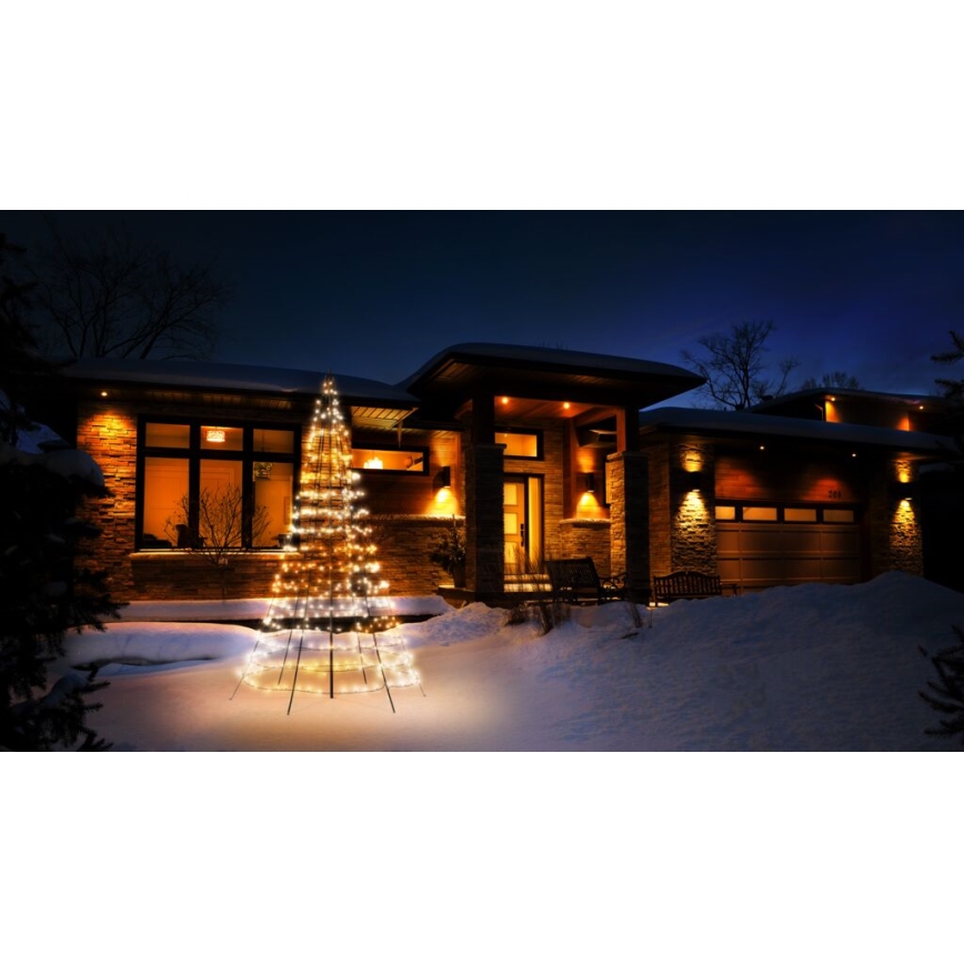 Twinkly - LED RGBW Zatemnitveno zunanje božično drevo LIGHT TREE 450xLED 3m IP44 Wi-Fi