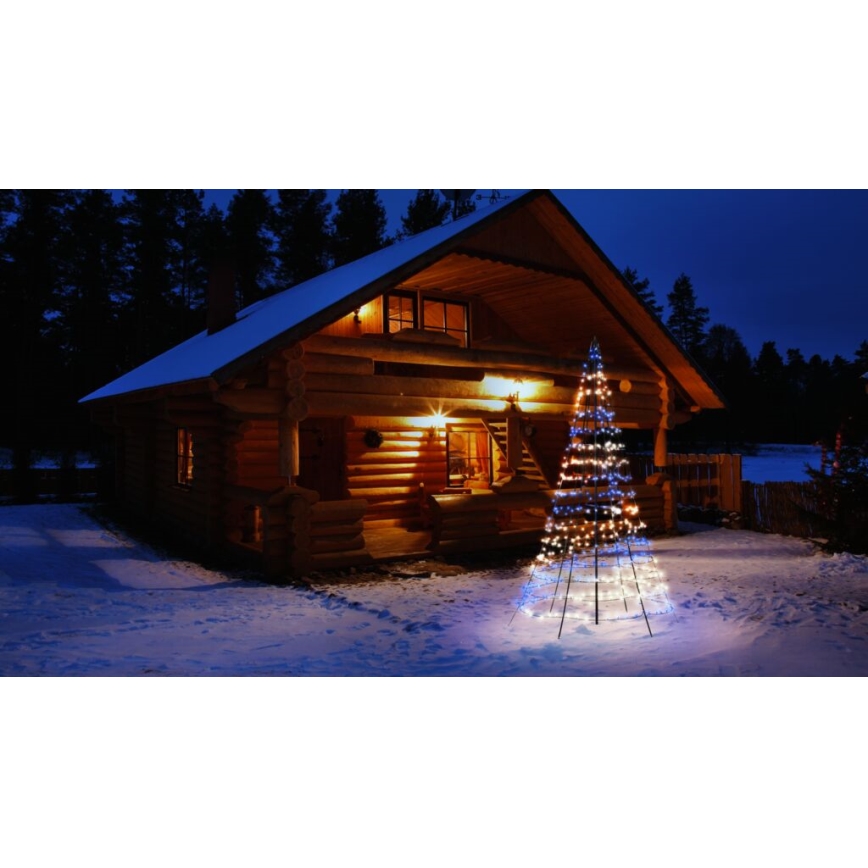 Twinkly - LED RGBW Zatemnitveno zunanje božično drevo LIGHT TREE 450xLED 3m IP44 Wi-Fi