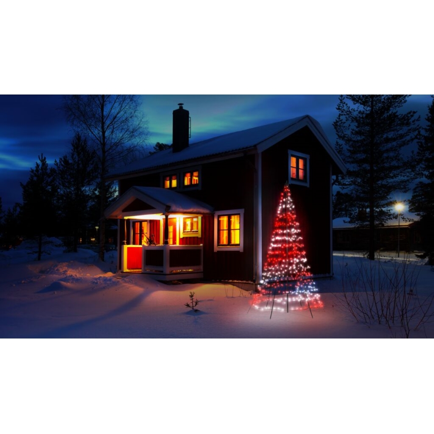 Twinkly - LED RGBW Zatemnitveno zunanje božično drevo LIGHT TREE 450xLED 3m IP44 Wi-Fi