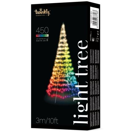 Twinkly - LED RGBW Zatemnitveno zunanje božično drevo LIGHT TREE 450xLED 3m IP44 Wi-Fi