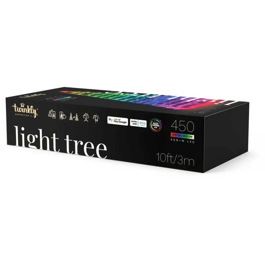 Twinkly - LED RGBW Zatemnitveno zunanje božično drevo LIGHT TREE 450xLED 3m IP44 Wi-Fi