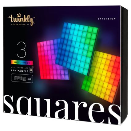 Twinkly - SET 3xLED RGB Zatemnitveni panel SQUARES 64xLED 16x16 cm Wi-Fi