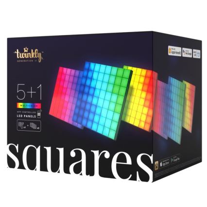 Twinkly - SET 6xLED RGB Zatemnitveni panel SQUARES 64xLED 16x16 cm Wi-Fi