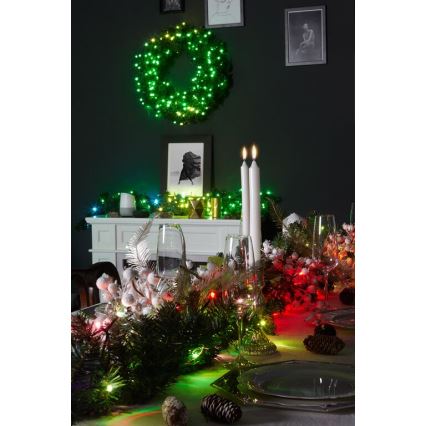 Twinkly - LED RGB Zatemnitven Božični venec PRE-LIT WREATH 50xLED pr. 61cm Wi-Fi