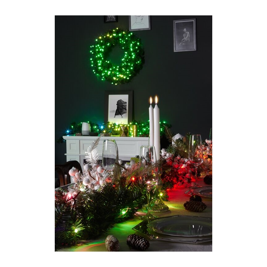 Twinkly - LED RGB Zatemnitven Božični venec PRE-LIT WREATH 50xLED pr. 61cm Wi-Fi