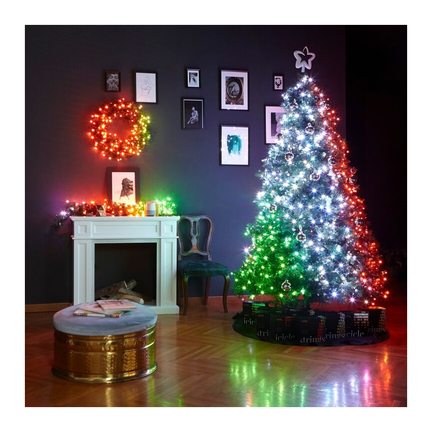 Twinkly - LED RGB Zatemnitven Božični venec PRE-LIT WREATH 50xLED pr. 61cm Wi-Fi