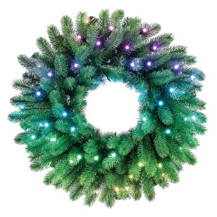 Twinkly - LED RGB Zatemnitven Božični venec PRE-LIT WREATH 50xLED pr. 61cm Wi-Fi