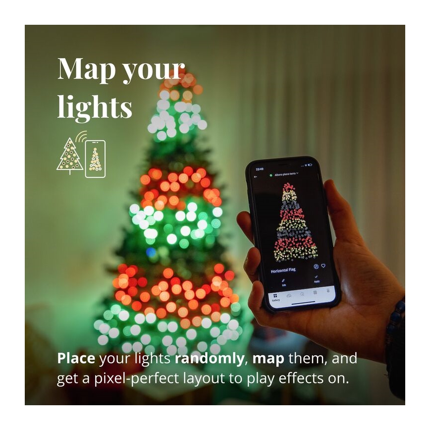 Twinkly - LED RGBW Zatemnjevalni zunanji  niz STRINGS 250xLED 23,5m IP44 Wi-Fi