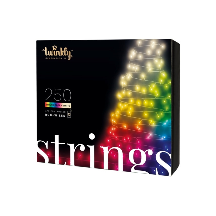 Twinkly - LED RGBW Zatemnjevalni zunanji  niz STRINGS 250xLED 23,5m IP44 Wi-Fi