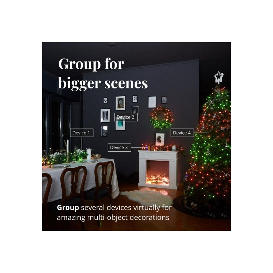 Twinkly - LED RGBW zatemnjevalni zunanji božični niz STRINGS 250xLED 23,5m IP44 Wi-Fi