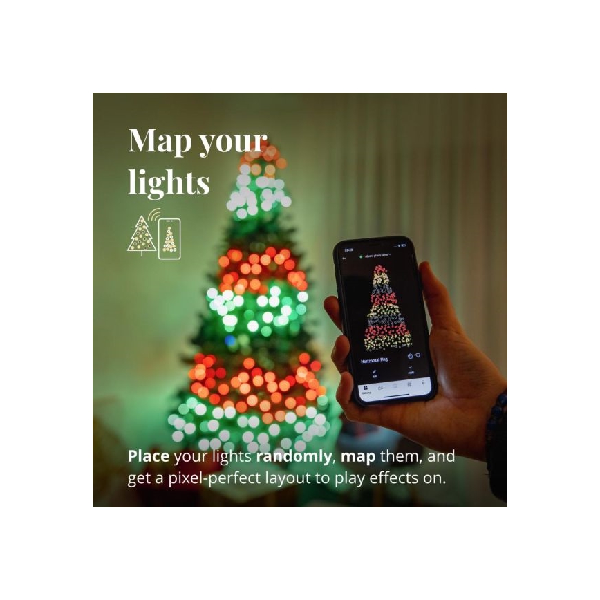 Twinkly - LED RGBW zatemnjevalni zunanji božični niz STRINGS 250xLED 23,5m IP44 Wi-Fi