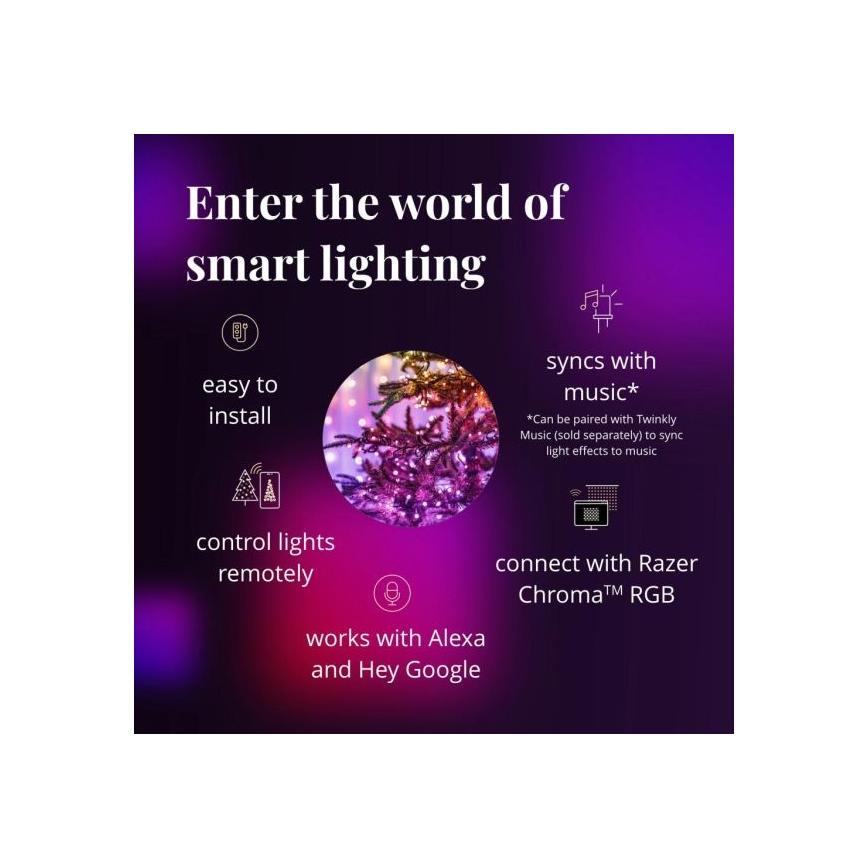 Twinkly - LED RGBW zatemnjevalni zunanji božični niz STRINGS 250xLED 23,5m IP44 Wi-Fi