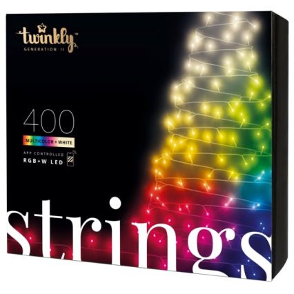 Twinkly - LED RGBW Zatemnitvena zunanja božična veriga STRINGS 400xLED 35,5m IP44 Wi-Fi