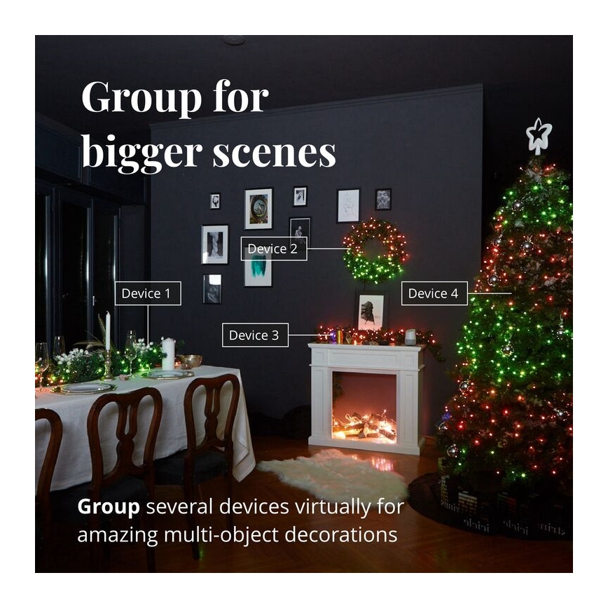 Twinkly - LED RGBW Zatemnitvena zunanja božična veriga STRINGS 600xLED 51,5m IP44 Wi-Fi