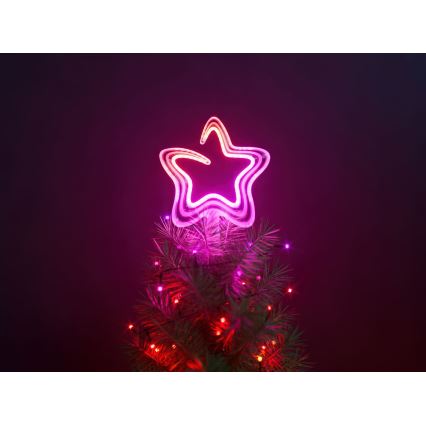 Twinkly - LED RGB Zatemnitvena božična zvezda TREE TOPPER 76xLED USB Wi-Fi