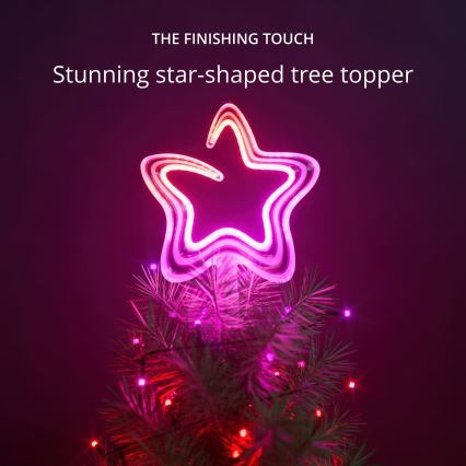 Twinkly - LED RGB Zatemnitvena božična zvezda TREE TOPPER 76xLED USB Wi-Fi