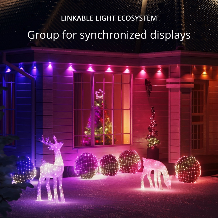 Twinkly - LED RGB Zatemnitvena božična zvezda TREE TOPPER 76xLED USB Wi-Fi