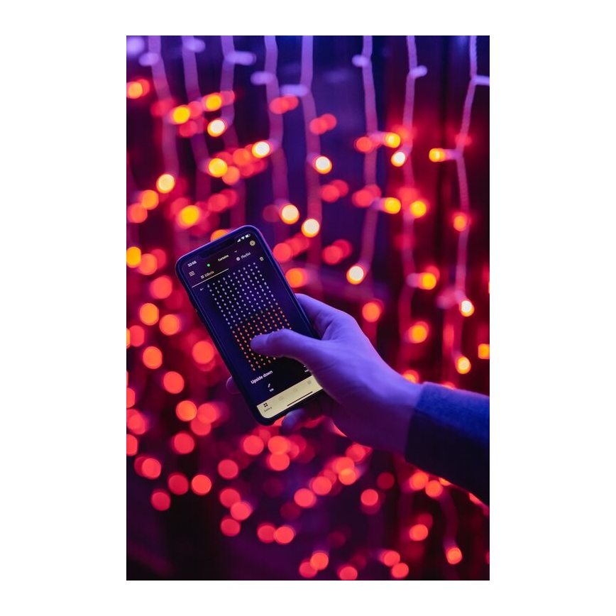 Twinkly - LED RGBW Zatemnitvena zunanja božična zavesa CURTAIN 210xLED 6,1m IP44 Wi-Fi