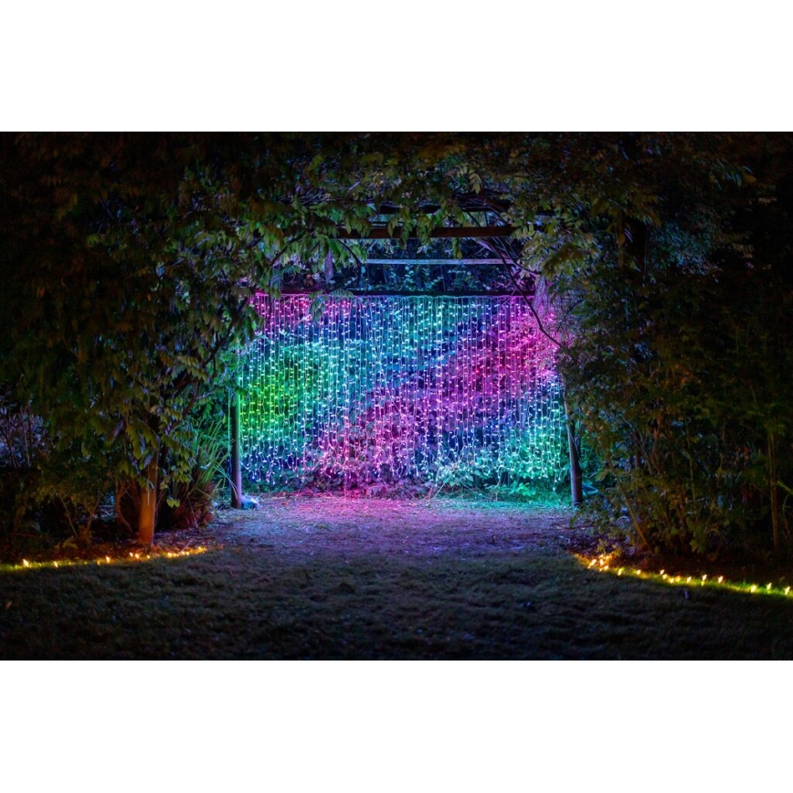 Twinkly - LED RGBW Zatemnitvena zunanja božična zavesa CURTAIN 210xLED 6,1m IP44 Wi-Fi