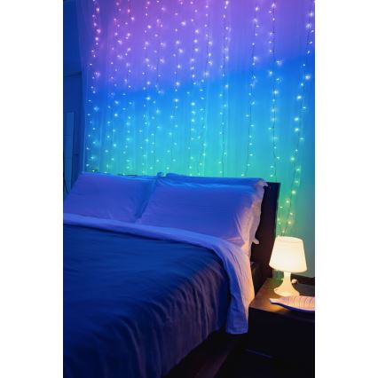 Twinkly - LED RGBW Zatemnitvena zunanja božična zavesa CURTAIN 210xLED 6,1m IP44 Wi-Fi