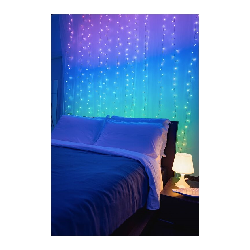 Twinkly - LED RGBW Zatemnitvena zunanja božična zavesa CURTAIN 210xLED 6,1m IP44 Wi-Fi