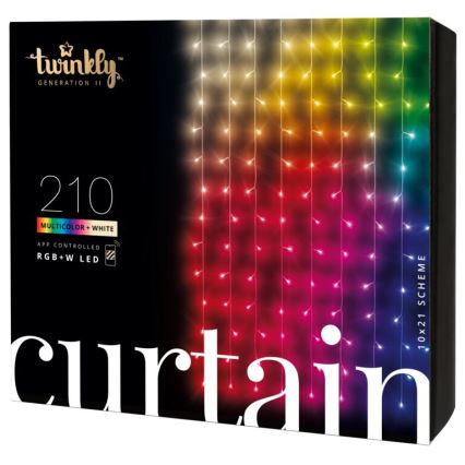 Twinkly - LED RGBW Zatemnitvena zunanja božična zavesa CURTAIN 210xLED 6,1m IP44 Wi-Fi