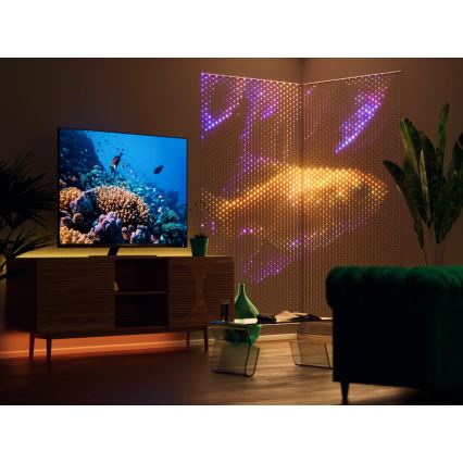 Twinkly - LED RGB Zatemnitvena božična zavesa MATRIX 480xLED 1x1 m Wi-Fi