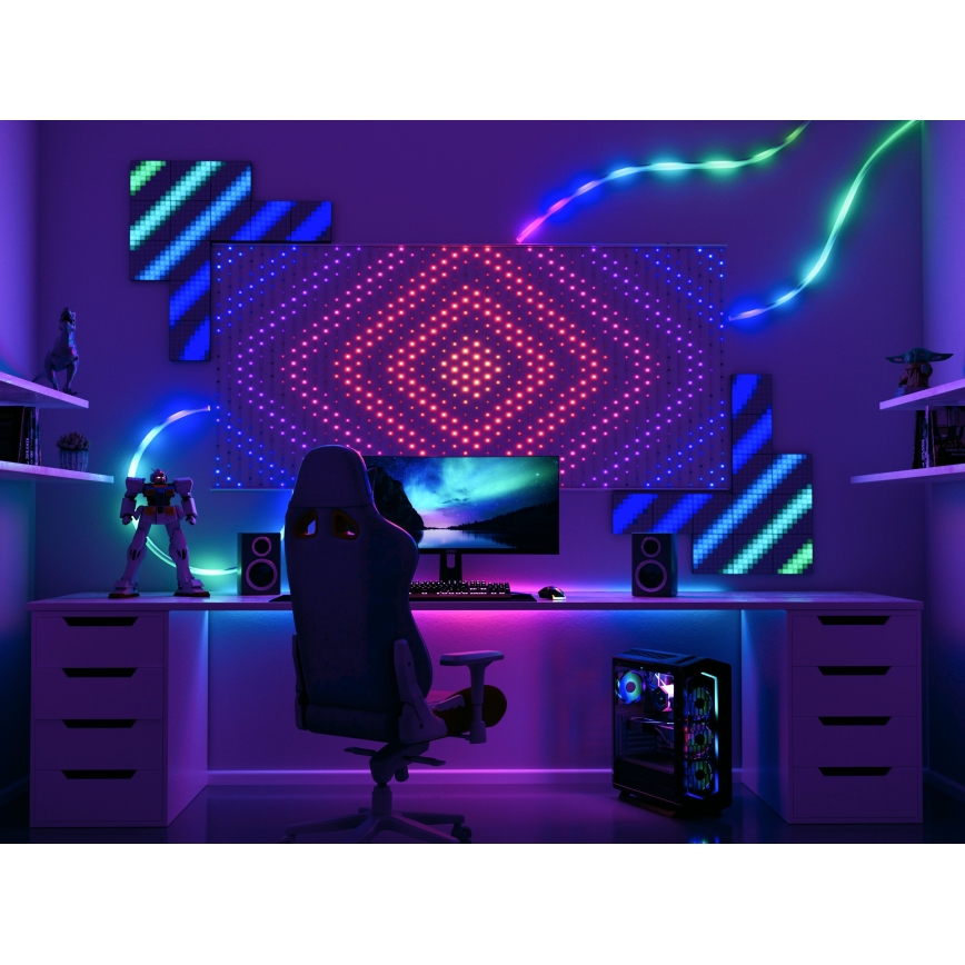 Twinkly - LED RGB Zatemnitvena božična zavesa MATRIX 480xLED 1x1 m Wi-Fi