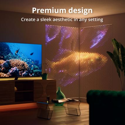 Twinkly - LED RGB Zatemnitvena božična zavesa MATRIX 480xLED 1x1 m Wi-Fi