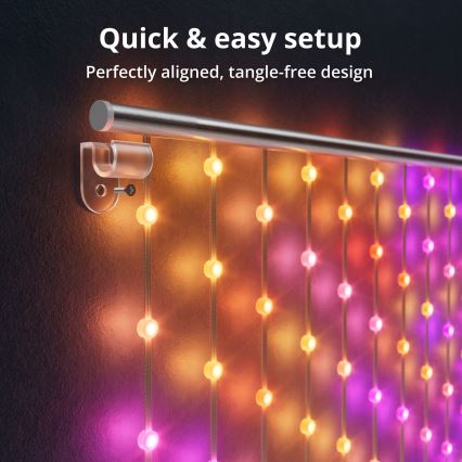 Twinkly - LED RGB Zatemnitvena božična zavesa MATRIX 480xLED 1x1 m Wi-Fi