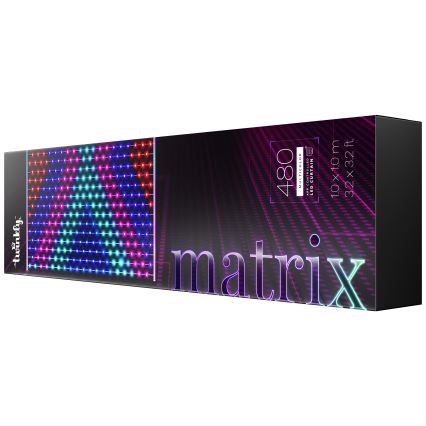 Twinkly - LED RGB Zatemnitvena božična zavesa MATRIX 480xLED 1x1 m Wi-Fi