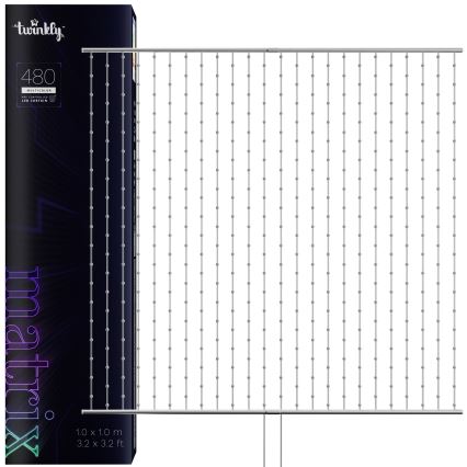 Twinkly - LED RGB Zatemnitvena božična zavesa MATRIX 480xLED 1x1 m Wi-Fi