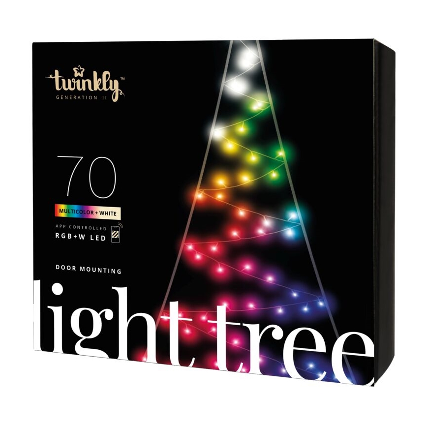 Twinkly - LED RGBW Zatemnitveno zunanje božično drevo LIGHT TREE 70xLED IP44 Wi-Fi