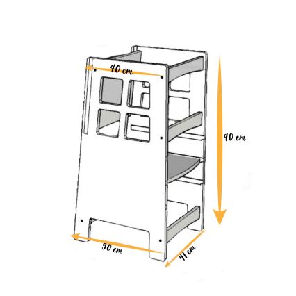 Učni stolp KULE 90x50 cm rjav