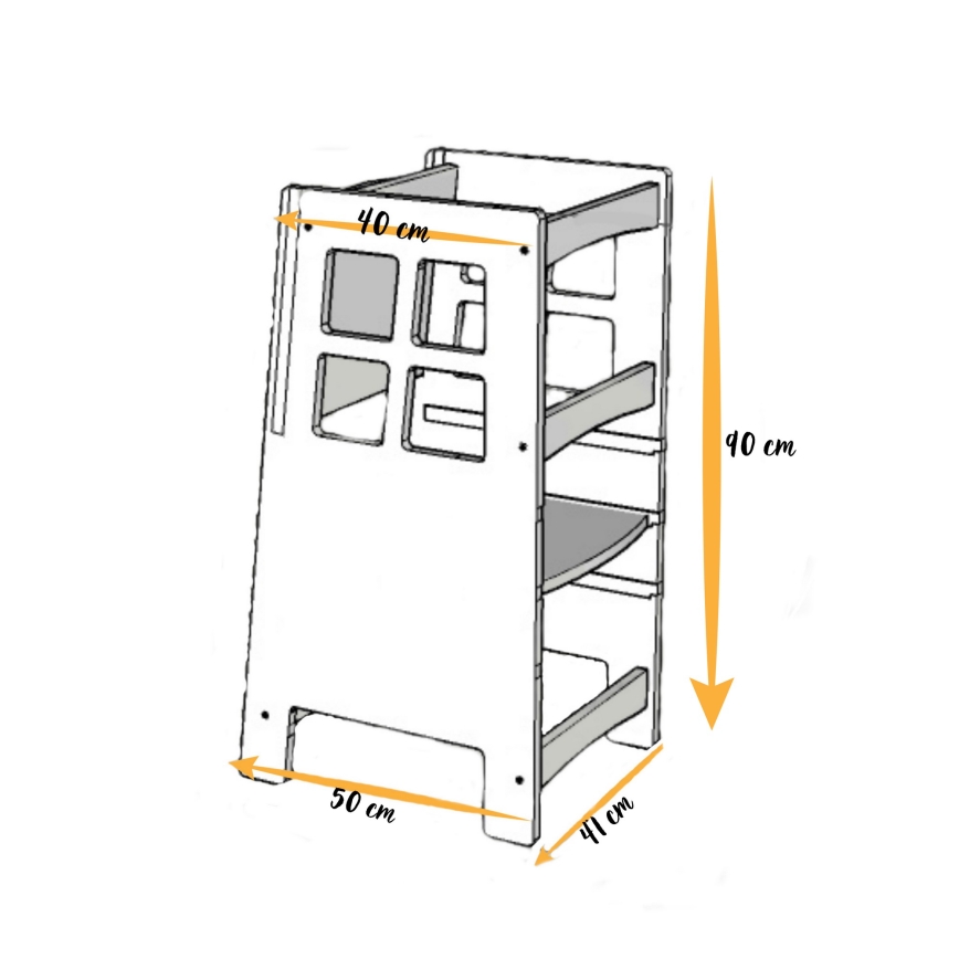 Učni stolp KULE 90x50 cm rjav