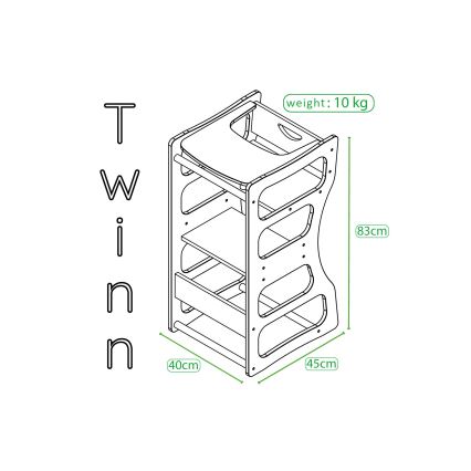 Učni stolp TWINN 83x45 cm rjav