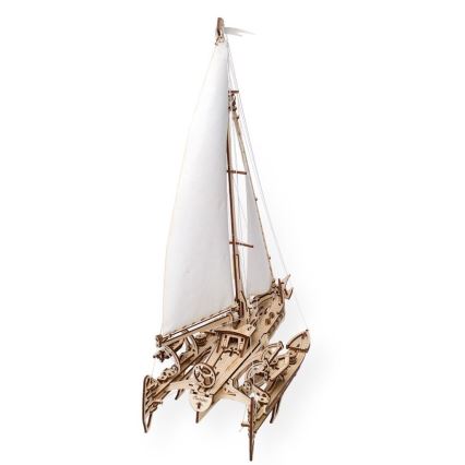 Ugears - 3D lesena mehanična sestavljanka Sailboat Merihobus trimaran