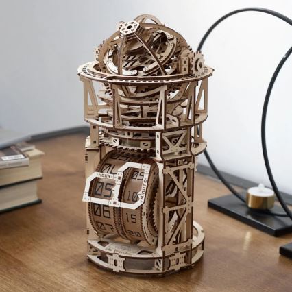 Ugears - 3D lesena mehanična sestavljanka Urni mehanizem s tourbillonom