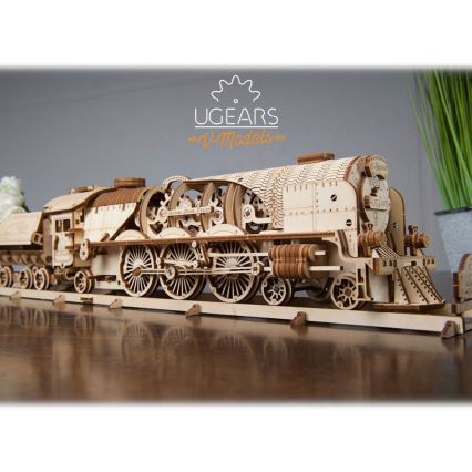 Ugears - 3D wooden mechanical puzzle V-Express steam locomotive s tender