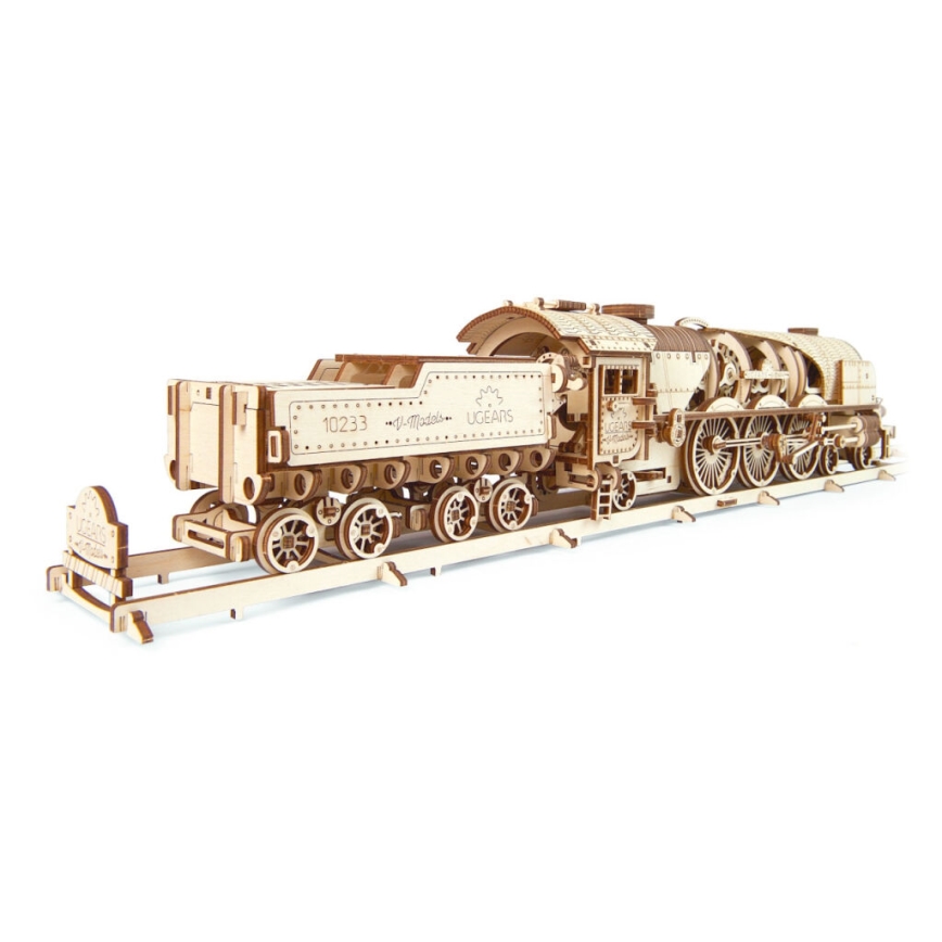 Ugears - 3D wooden mechanical puzzle V-Express steam locomotive s tender