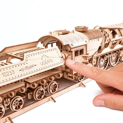 Ugears - 3D wooden mechanical puzzle V-Express steam locomotive s tender