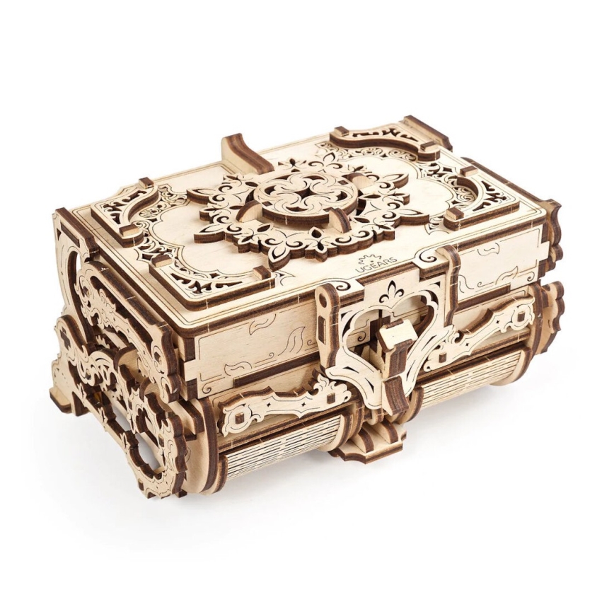 Ugears - 3D lesena mehanska sestavljanka Antique jewelry box