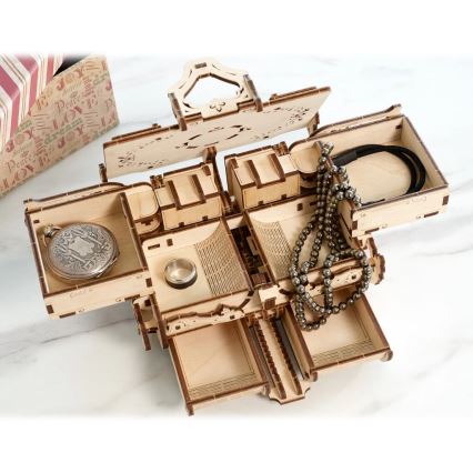 Ugears - 3D lesena mehanska sestavljanka Antique jewelry box