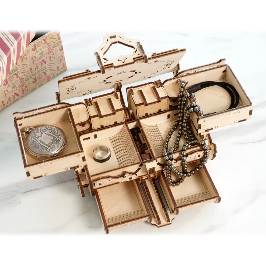 Ugears - 3D lesena mehanska sestavljanka Antique jewelry box