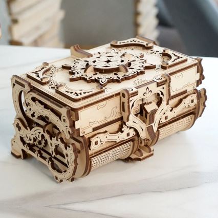 Ugears - 3D lesena mehanska sestavljanka Antique jewelry box