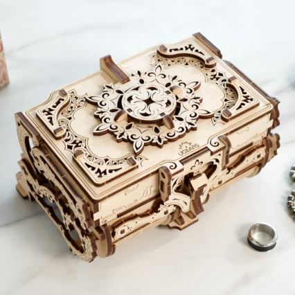 Ugears - 3D lesena mehanska sestavljanka Antique jewelry box